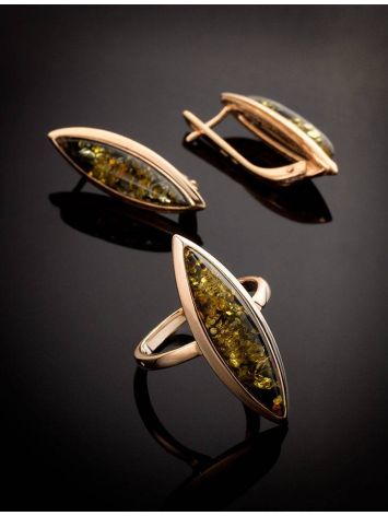 Luminous Green Amber Earrings The Grace, image , picture 6