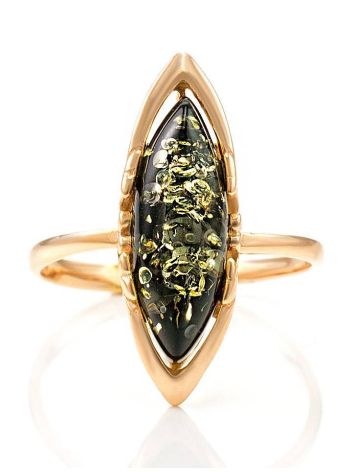 Green Amber Ring In Gold The Ballade, Ring Size: 7 / 17.5, image , picture 3