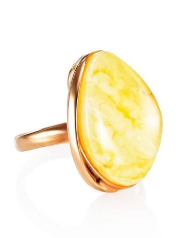 Lustrous Honey Amber Ring The Lagoon, Ring Size: 6.5 / 17, image 
