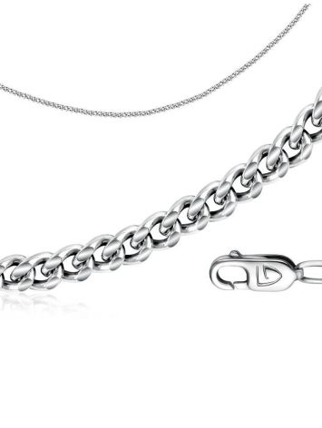 Versatile Silver Singapore Rope Chain, Length: 55, image 