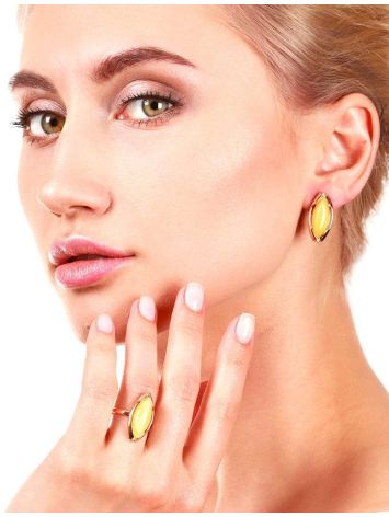 Amber Earrings In Gold-Plated Silver The Ballade, image , picture 2