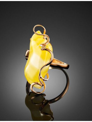 Honey Amber Golden Cocktail Ring The Rialto, Ring Size: Adjustable, image , picture 2