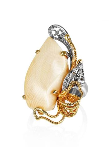 Adjustable Gold-Plated Ring With Mammoth Tusk The Era, Ring Size: Adjustable, image , picture 3