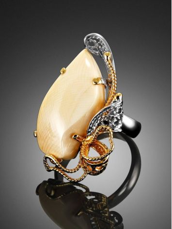 Adjustable Gold-Plated Ring With Mammoth Tusk The Era, Ring Size: Adjustable, image , picture 2