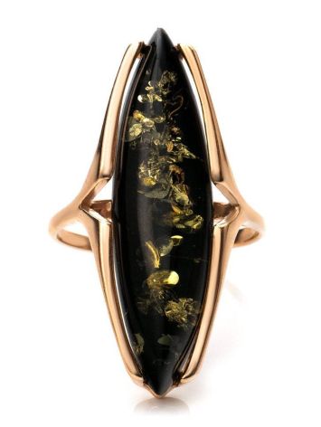 Gold-Plated Silver Ring With Green Amber The Barcelona​, Ring Size: 6.5 / 17, image , picture 4