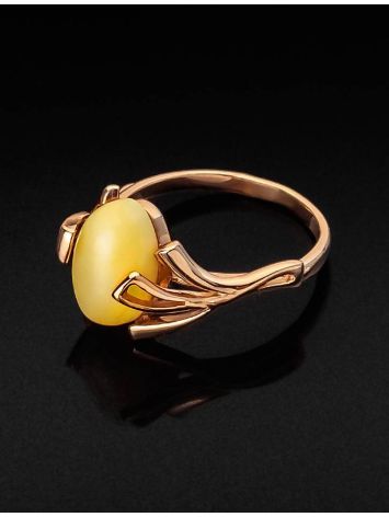 Oval Cut Amber Ring In Gold The Crocus, Ring Size: 8.5 / 18.5, image , picture 2