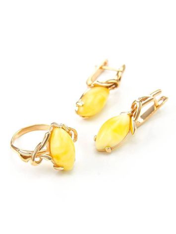 Golden Ring With Butterscotch Amber The Constance, Ring Size: 6 / 16.5, image , picture 6