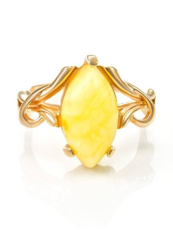 Golden Ring With Butterscotch Amber The Constance, Ring Size: 6 / 16.5, image , picture 5