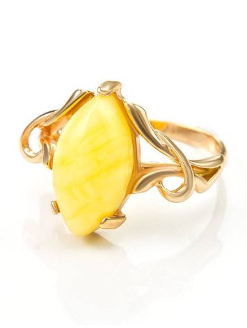 Golden Ring With Butterscotch Amber The Constance, Ring Size: 6 / 16.5, image , picture 4
