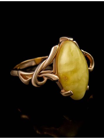 Golden Ring With Butterscotch Amber The Constance, Ring Size: 6 / 16.5, image , picture 2