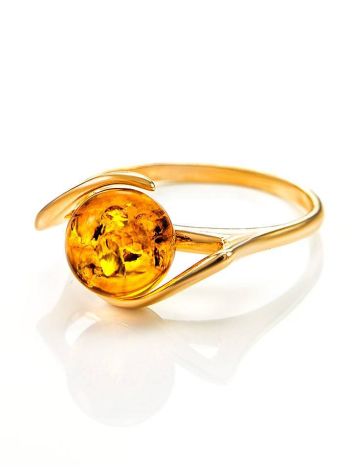 Bright Amber Ring In Gold-Plated Silver The Aldebaran, Ring Size: 12 / 21.5, image , picture 4