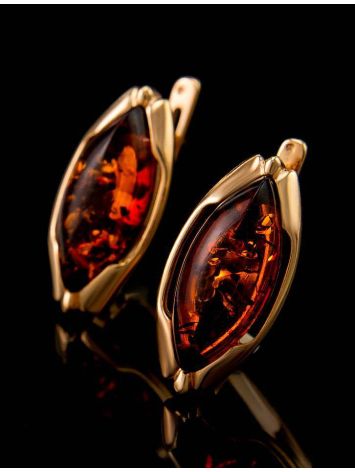 Amber Earrings In Gold-Plated Silver The Ballade, image , picture 2