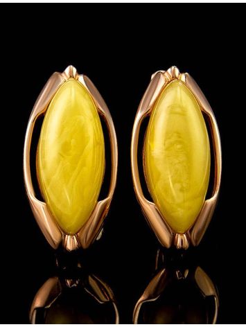 Amber Earrings In Gold-Plated Silver The Ballade, image , picture 4