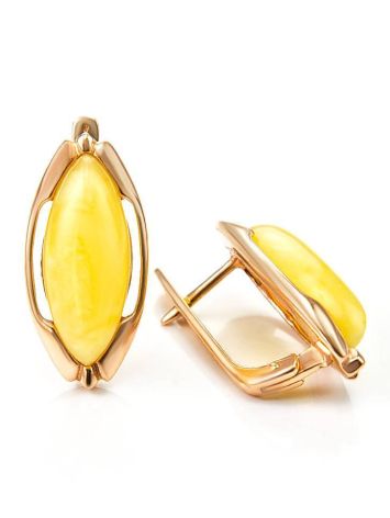 Amber Earrings In Gold-Plated Silver The Ballade, image , picture 3