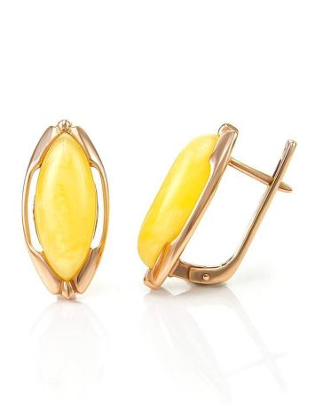 Amber Earrings In Gold-Plated Silver The Ballade, image , picture 5