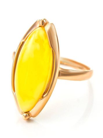 Luminous Amber Ring In Gold-Plated Silver The Ballade, Ring Size: 11.5 / 21, image , picture 5