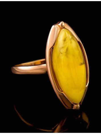 Luminous Amber Ring In Gold-Plated Silver The Ballade, Ring Size: 11.5 / 21, image , picture 4