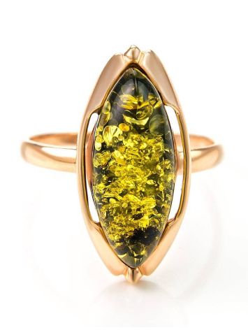 Luminous Amber Ring In Gold-Plated Silver The Ballade, Ring Size: 12 / 21.5, image , picture 4
