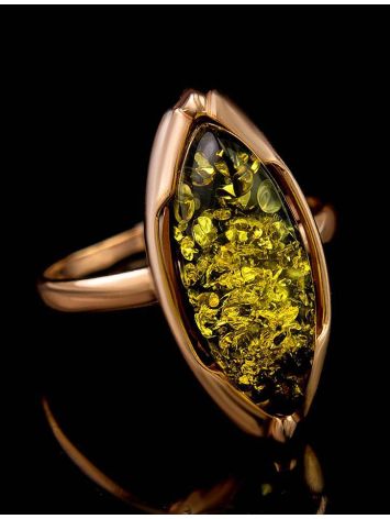 Luminous Amber Ring In Gold-Plated Silver The Ballade, Ring Size: 12 / 21.5, image , picture 3