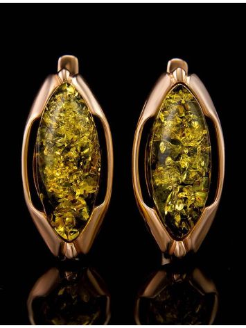Amber Earrings In Gold-Plated Silver The Ballade, image , picture 4