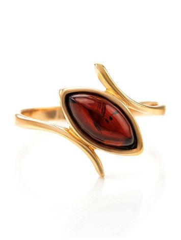 Exquisite Amber ring In Gold-Plated Silver The Adagio, Ring Size: 9.5 / 19.5, image , picture 5