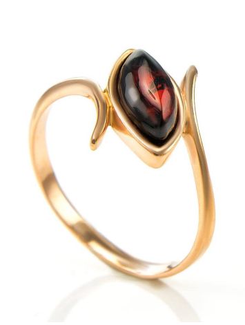 Exquisite Amber ring In Gold-Plated Silver The Adagio, Ring Size: 9.5 / 19.5, image , picture 4