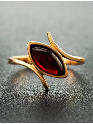 Exquisite Amber ring In Gold-Plated Silver The Adagio, Ring Size: 9.5 / 19.5, image , picture 3