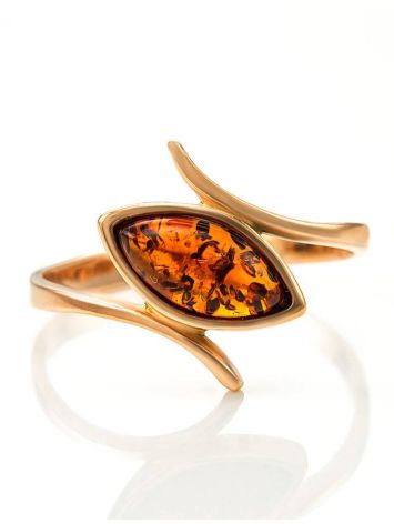 Leaf Cut Amber Ring In Gold The Adagio, Ring Size: 6 / 16.5, image , picture 4