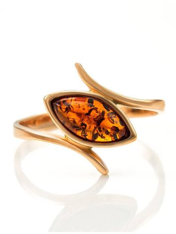 Elegant Amber Ring In Gold-Plated Silver The Adagio, Ring Size: 8.5 / 18.5, image , picture 5