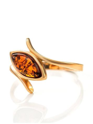 Elegant Amber Ring In Gold-Plated Silver The Adagio, Ring Size: 9.5 / 19.5, image , picture 6
