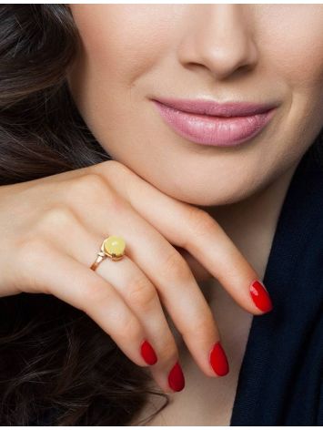Cute Honey Amber Golden Ring The Goddess, Ring Size: 8.5 / 18.5, image , picture 2