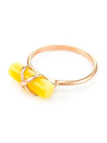 Cylindrical Cut Amber Ring In Gold The Scandinavia, Ring Size: 8.5 / 18.5, image , picture 5