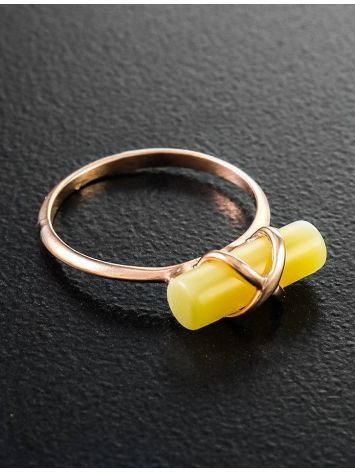 Cylindrical Cut Amber Ring In Gold The Scandinavia, Ring Size: 8.5 / 18.5, image , picture 2