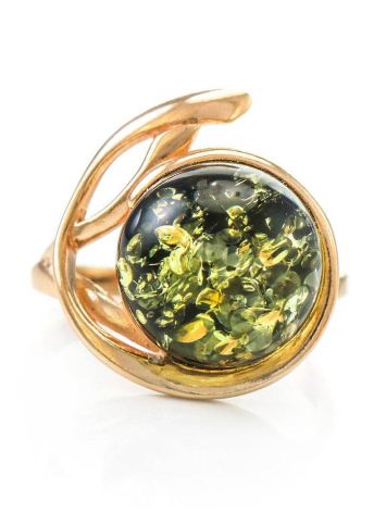 Elegant Amber Ring In Gold-Plated Silver The Phoenix, Ring Size: 12 / 21.5, image , picture 3