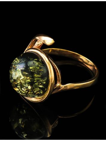 Elegant Amber Ring In Gold-Plated Silver The Phoenix, Ring Size: 12 / 21.5, image , picture 4