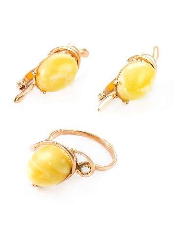 Gold-Plated Earrings With Oval Cut Amber The Sigma, image , picture 6