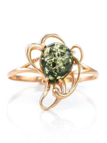 Romantic Amber Ring In Gold-Plated Silver The Daisy, Ring Size: 11.5 / 21, image , picture 3