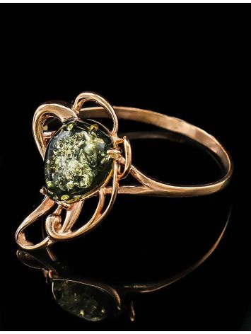 Romantic Amber Ring In Gold-Plated Silver The Daisy, Ring Size: 11.5 / 21, image , picture 2