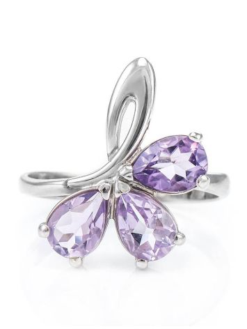 Bright Amethyst Silver Ring The Flora, Ring Size: 11.5 / 21, image , picture 3