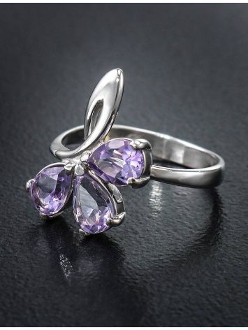 Bright Amethyst Silver Ring The Flora, Ring Size: 11.5 / 21, image , picture 2