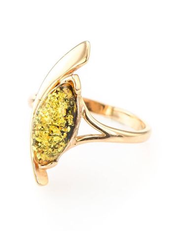 Classy Green Amber Ring In Gold The Liana, Ring Size: 6 / 16.5, image , picture 3