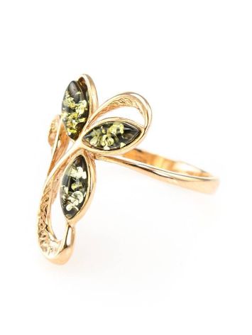 Green Amber Ring In Gold The Verbena, Ring Size: 8 / 18, image , picture 3