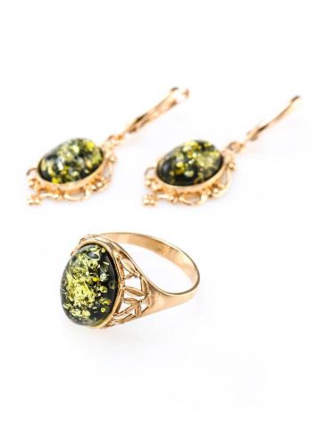 Drop Amber Earrings In Gold-Plated Silver The Carmen, image , picture 6