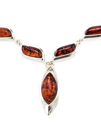 Wonderful Silver Necklace With Cognac Amber The Taurus, image , picture 6