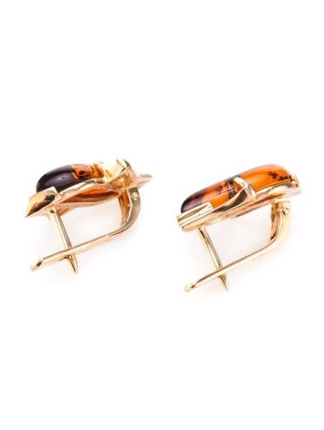 Gold-Plated Amber Earrings The Vesta, image , picture 4