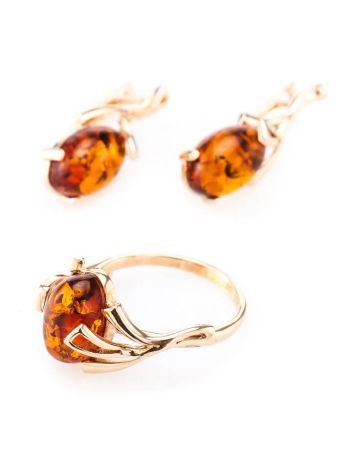 Cognac Amber Ring In Gold The Crocus, Ring Size: 8.5 / 18.5, image , picture 5