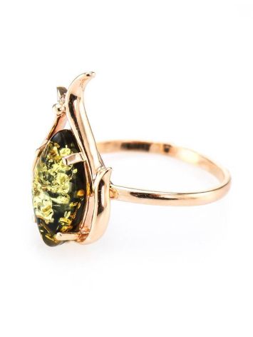 Floral Amber Ring In Gold The Tulip, Ring Size: 8.5 / 18.5, image , picture 3
