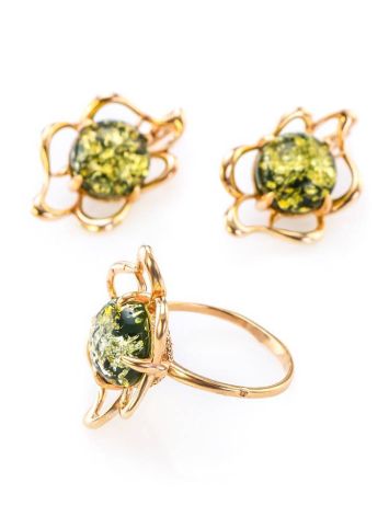 Charming Amber Earrings In Gold Plated Silver The Daisy, image , picture 5