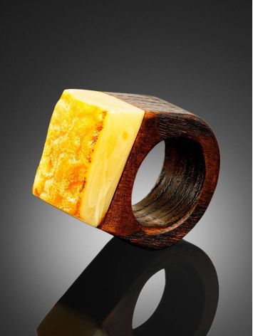 Ethnic Style Wooden Amber Ring The Indonesia, Ring Size: 4 / 15, image , picture 2