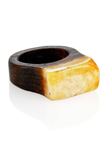Ethnic Style Wooden Amber Ring The Indonesia, Ring Size: 6 / 16.5, image , picture 3